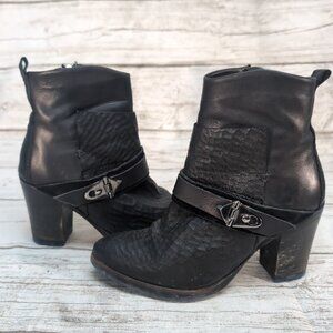 Felonira Premium Shoes Chunky Buckle Biker Moto Ankle Boots Women Size 36